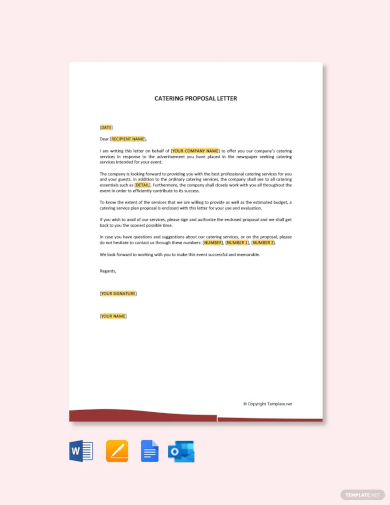 catering proposal letter template