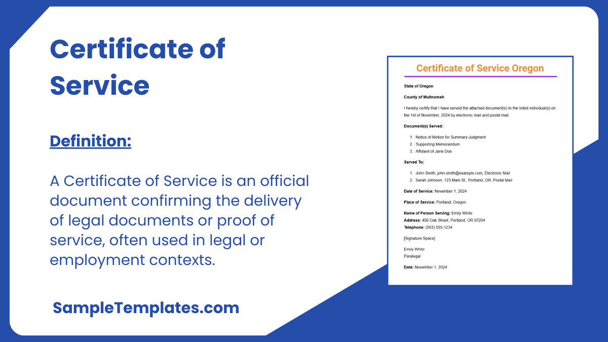 Certificate of Service