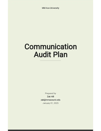 communication audit plan template