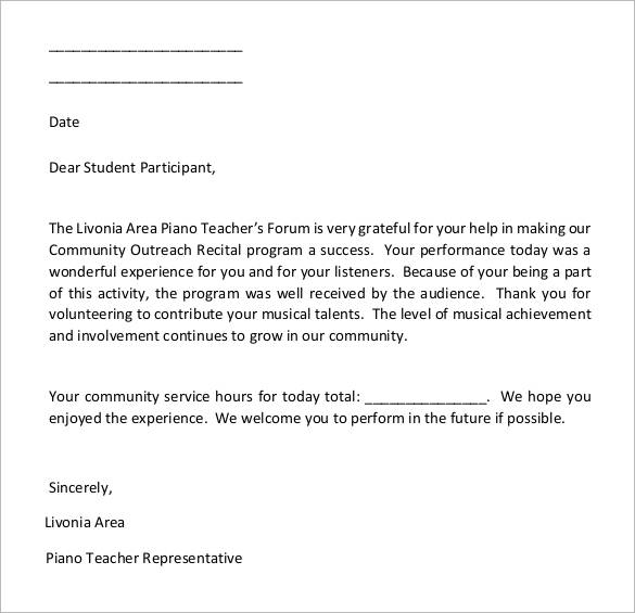 FREE 25+ Sample Community Service Letter Templates in PDF MS Word