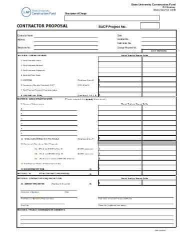 contractor proposal sample