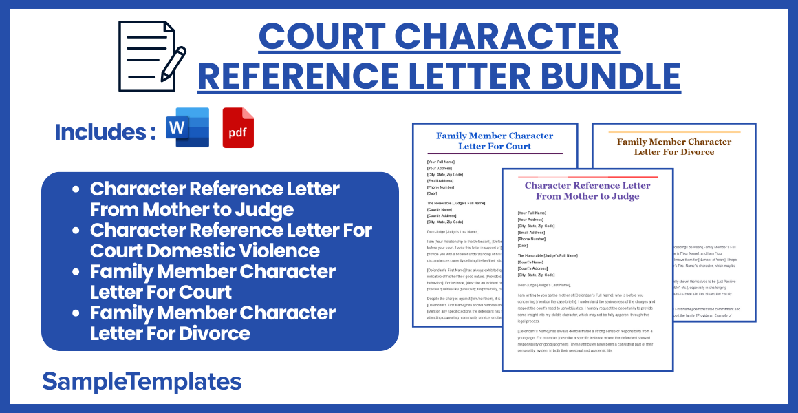 court character reference letter bundle