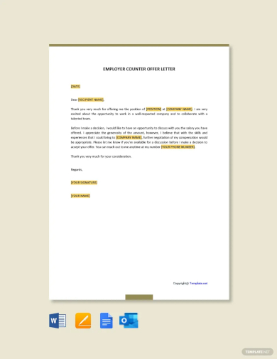 employer counter offer letter template