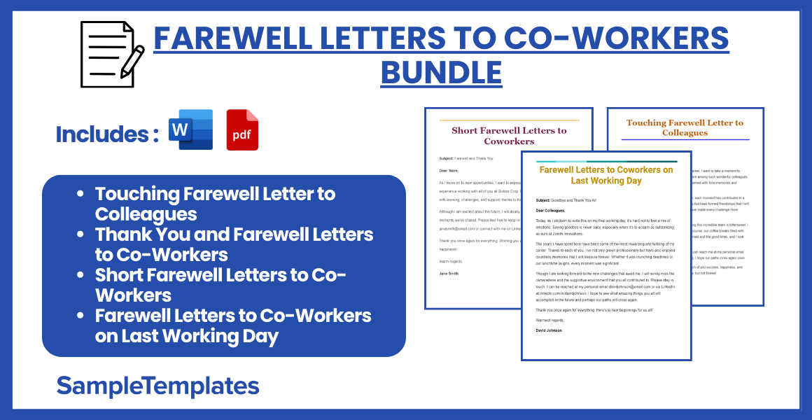 farewell letters to co workers bundle