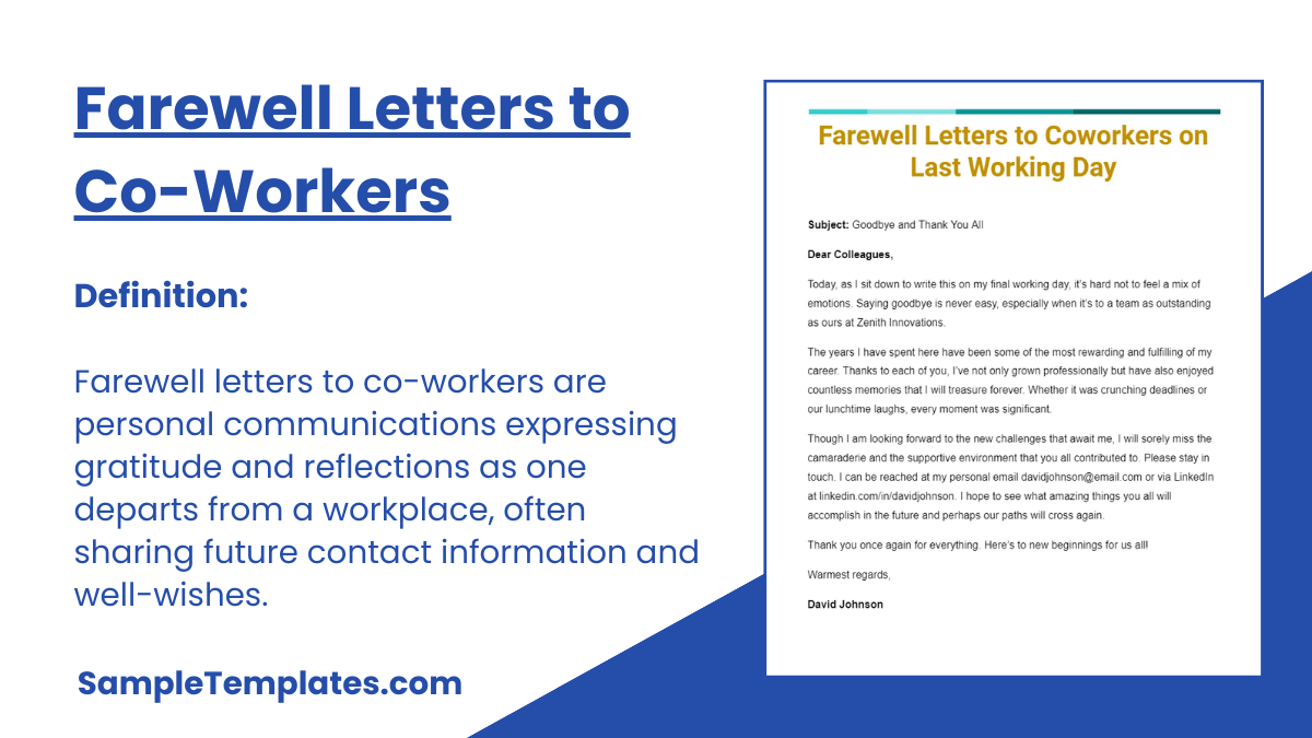 Farewell Letters to Co-Workers