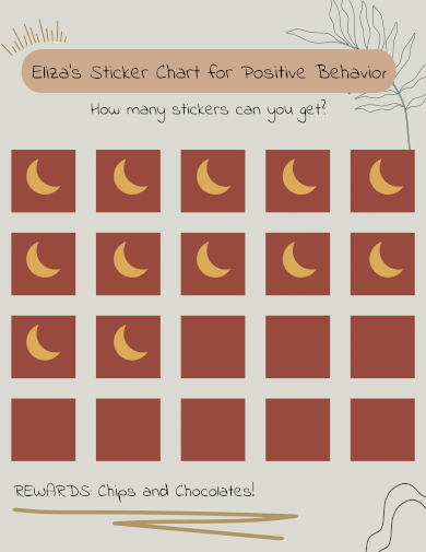 free boho sticker chart