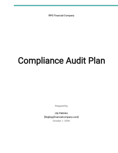 free compliance audit plan template