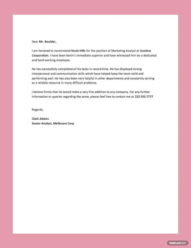 free job reference letter template