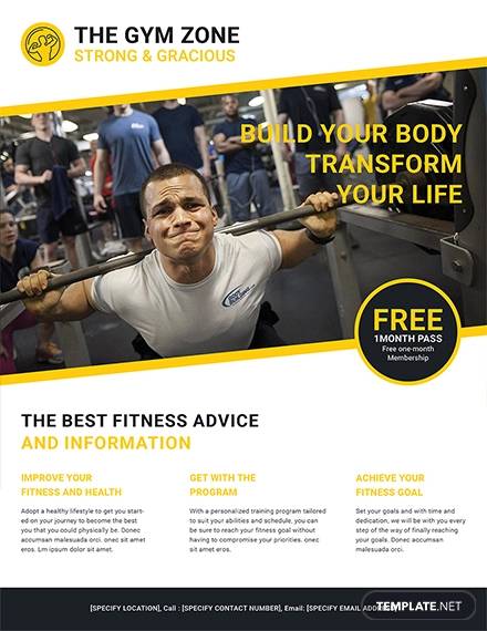 Personal Trainer Flyer Template in PSD, Publisher, Word, Pages