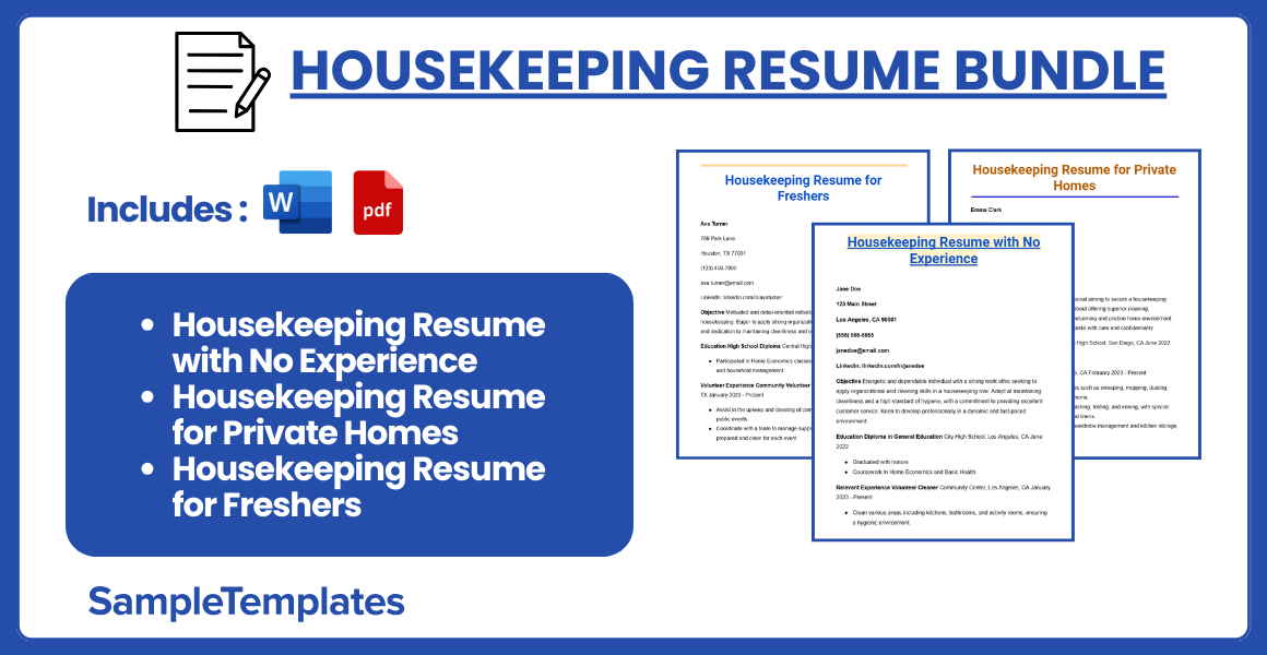 housekeeping resume bundle