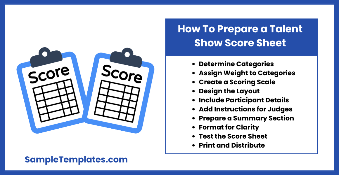 how to prepare a talent show score sheet