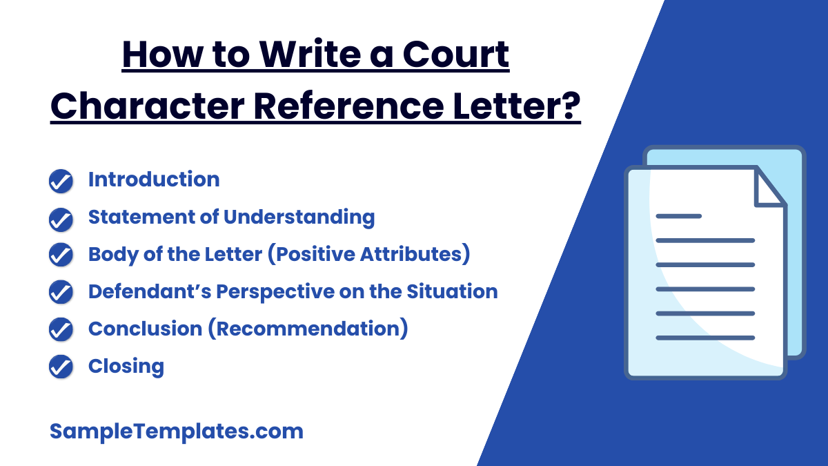 how to write a court character reference letter