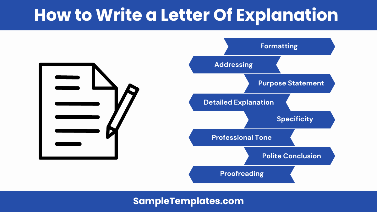 how to write a letter of explanation
