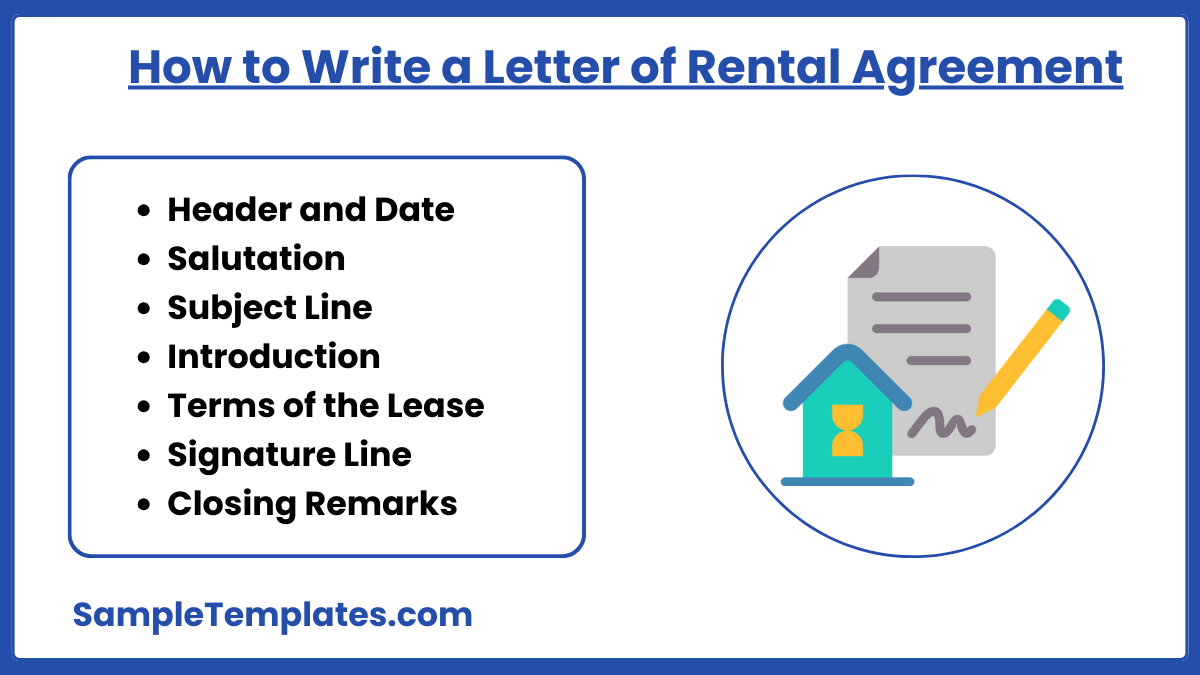 how to write a letter of rental agreement