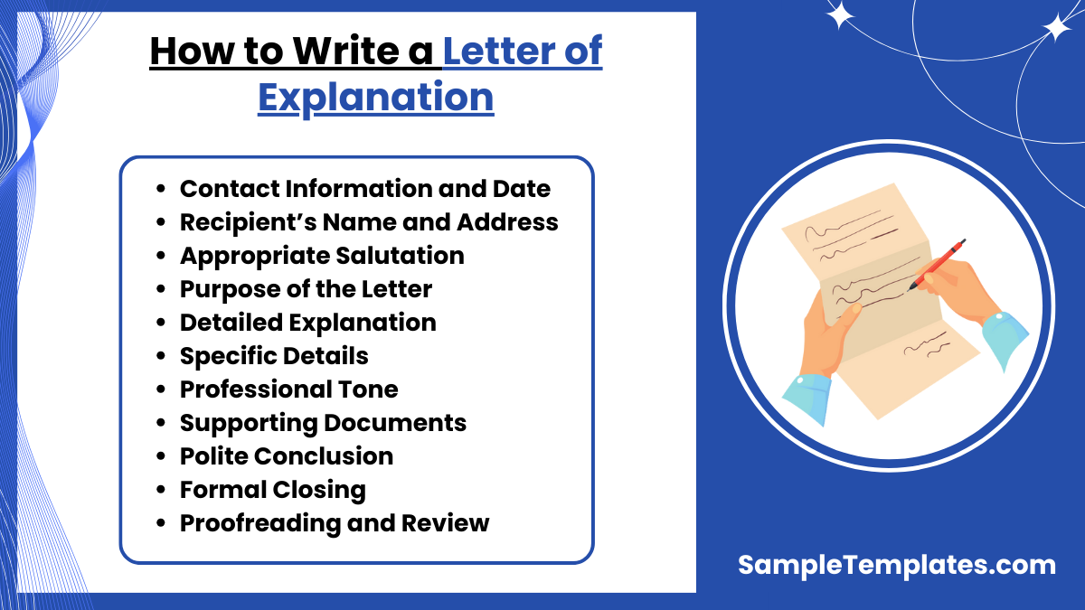 how to write a letters of explanation