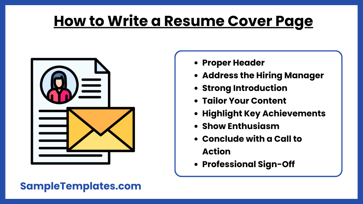 how to write a resume cover page