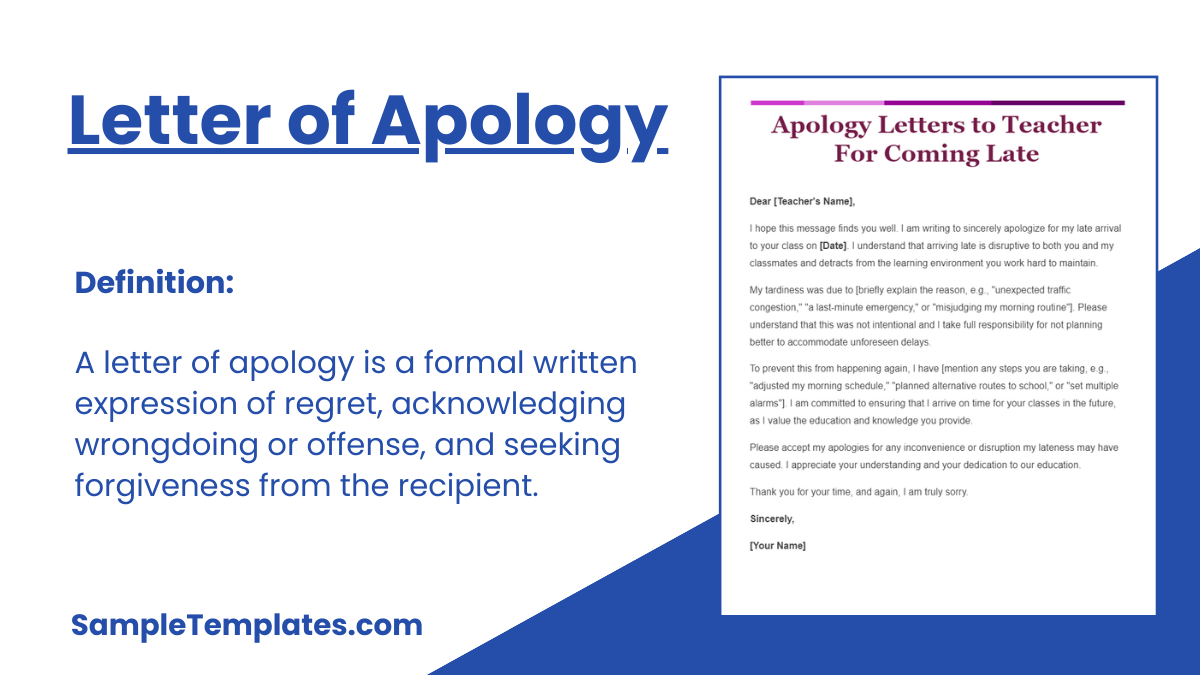 Letter of Apology