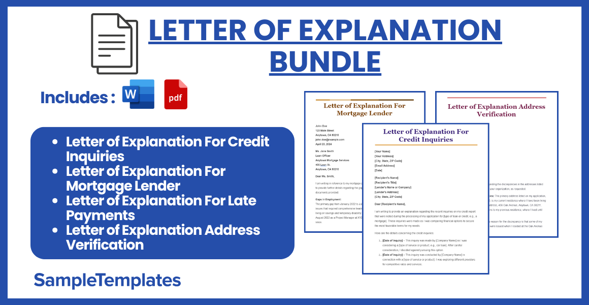 letter of explanation bundle