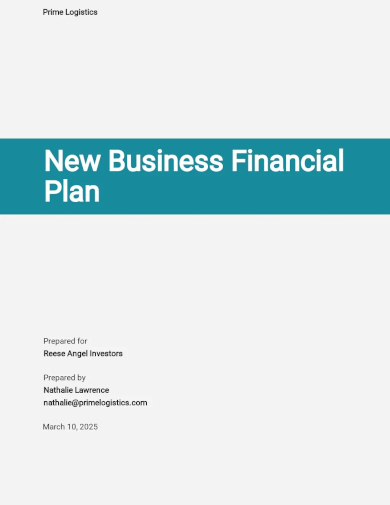 new business financial plan template