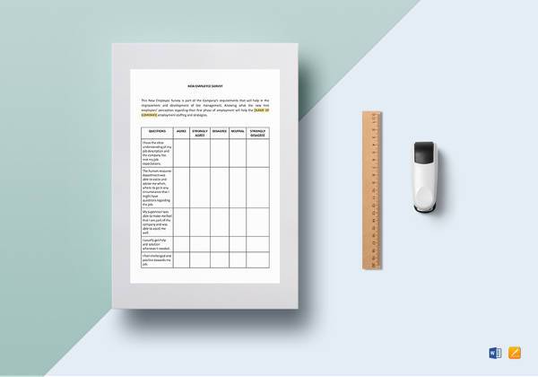new employee survey template to print