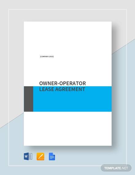 owner operator lease agreement template1
