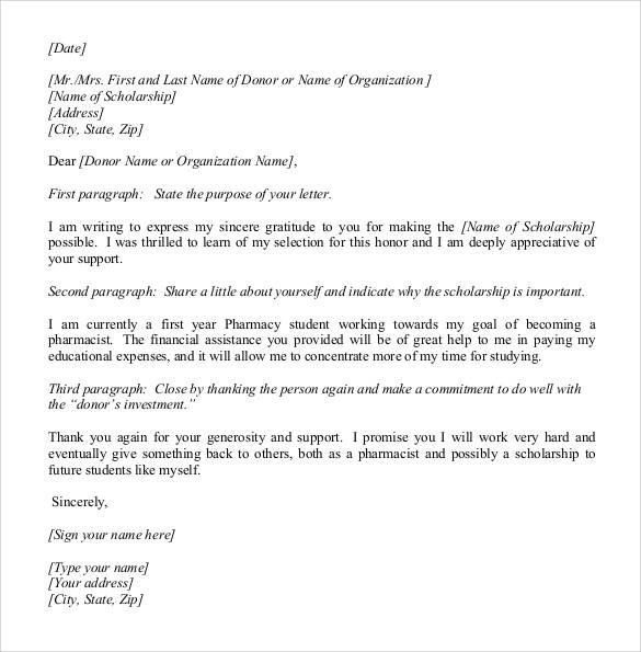 pharmacist thank you letter