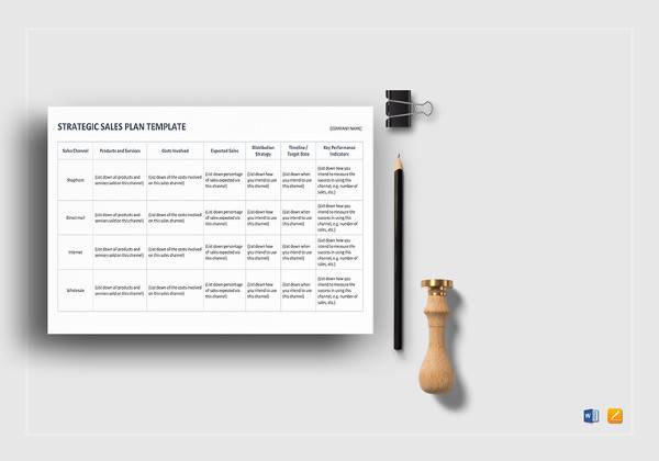 printable strategic sales plan template