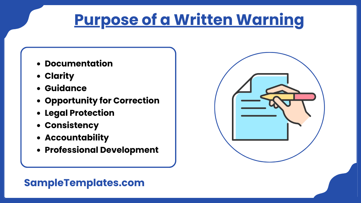 purpose of a written warning