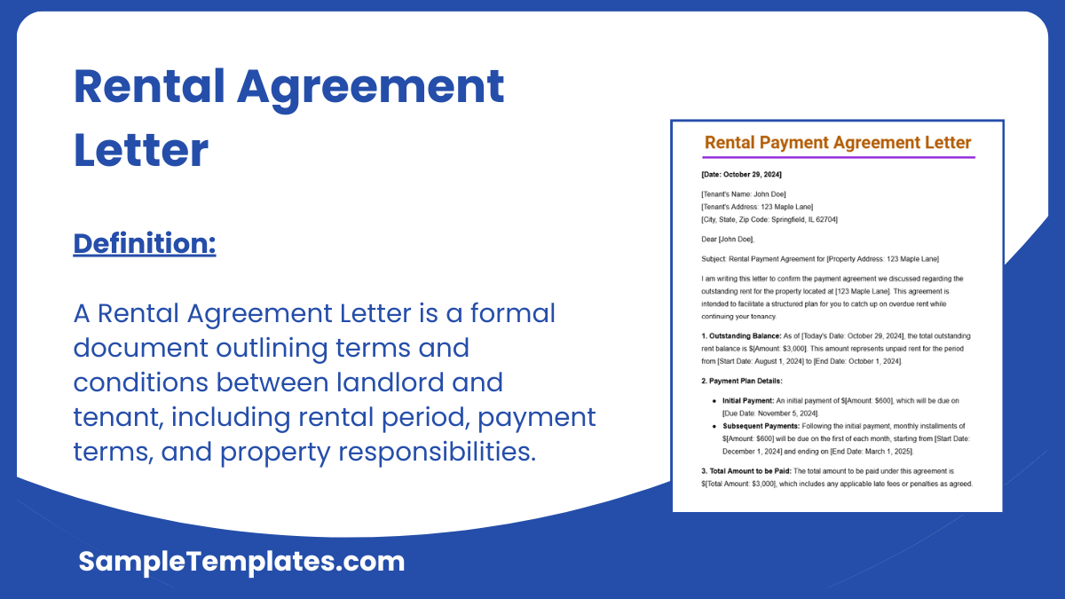 Rental Agreement Letter