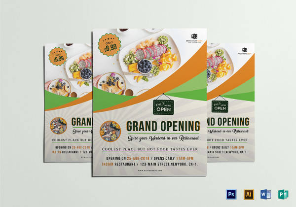 restaurant grand opening flyer