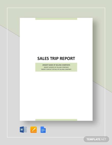 sales business trip report template