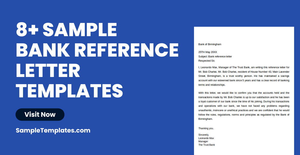 sample bank reference letter templates