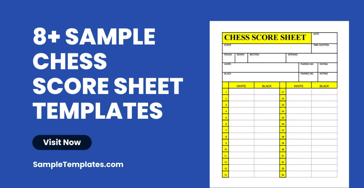 sample chess score sheet templates
