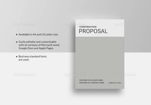 sample construction proposal template