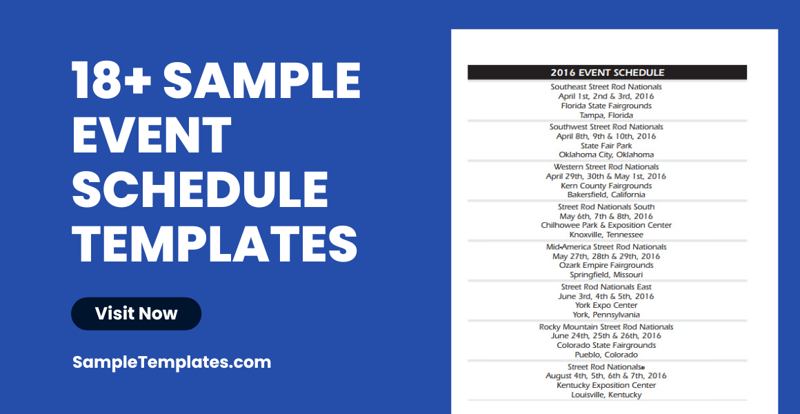 sample event schedule template