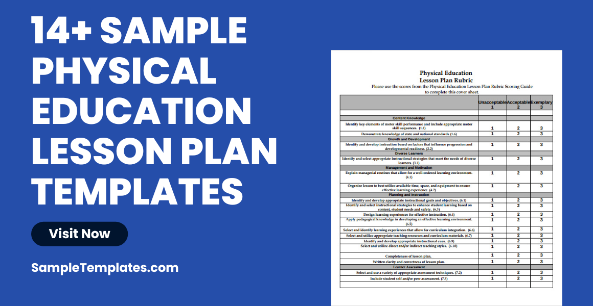 sample physical education lesson plan templates
