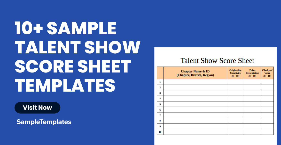 Sample Talent Show Score Sheet Template
