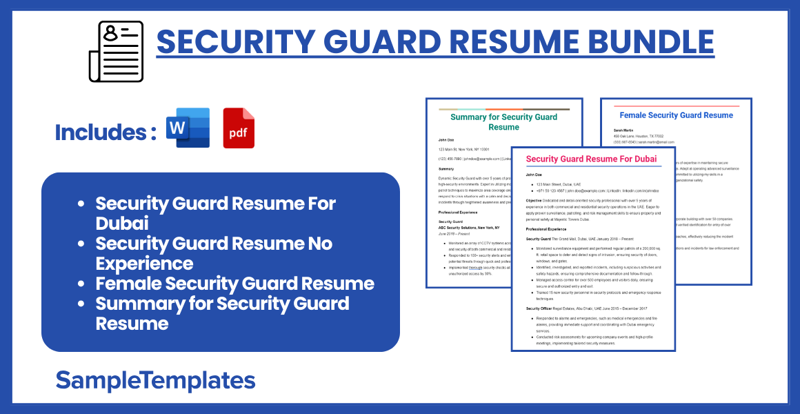 security guard resume bundle