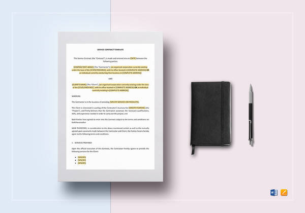 service contract template to print