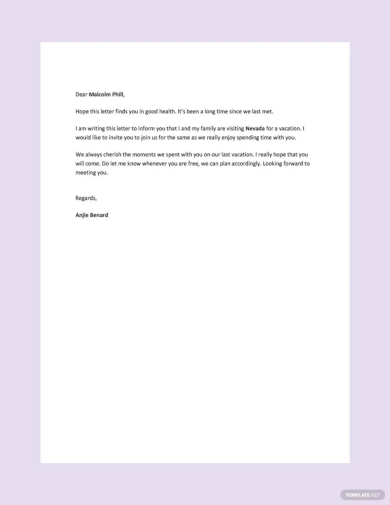 simple friendly letter template
