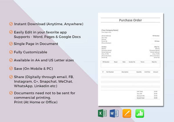 simple purchase order template in google docs