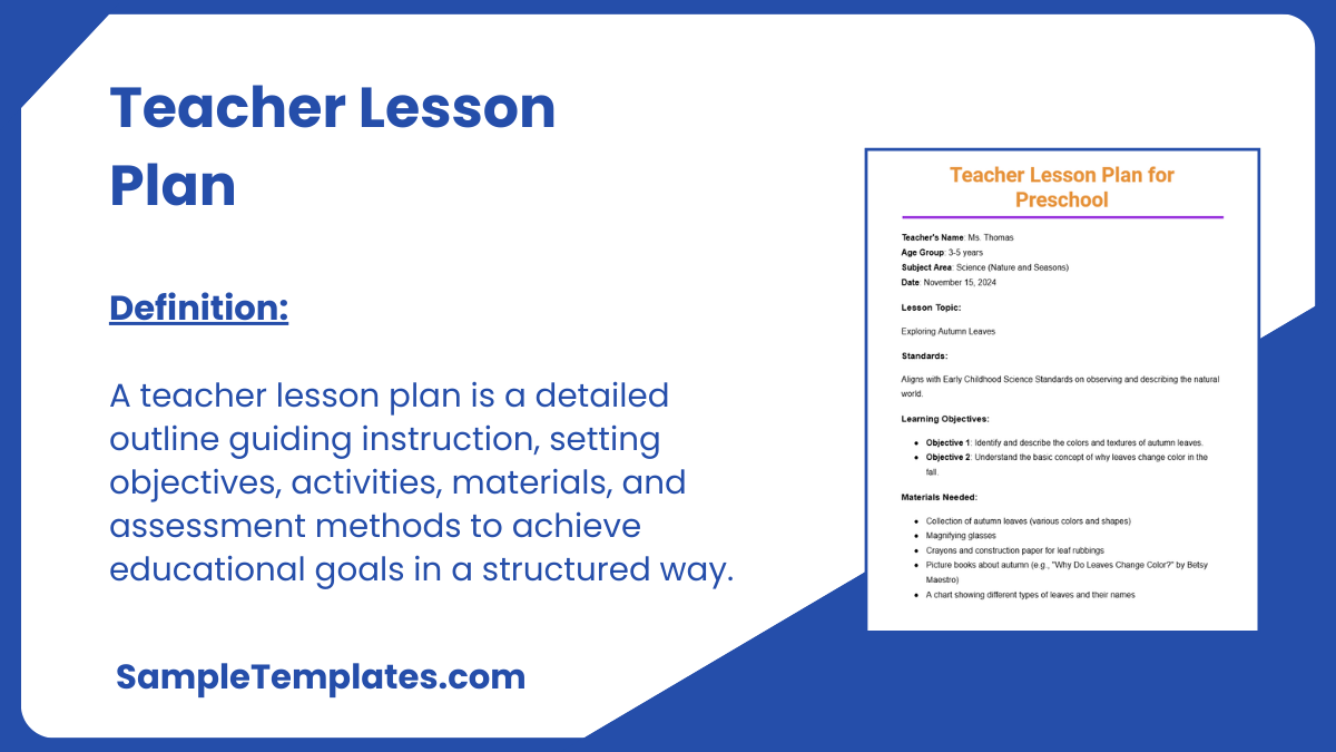 Teacher Lesson Plan