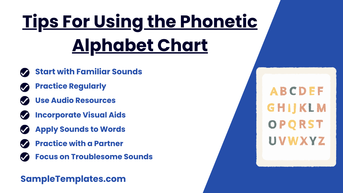 tips for using the phonetic alphabet chart