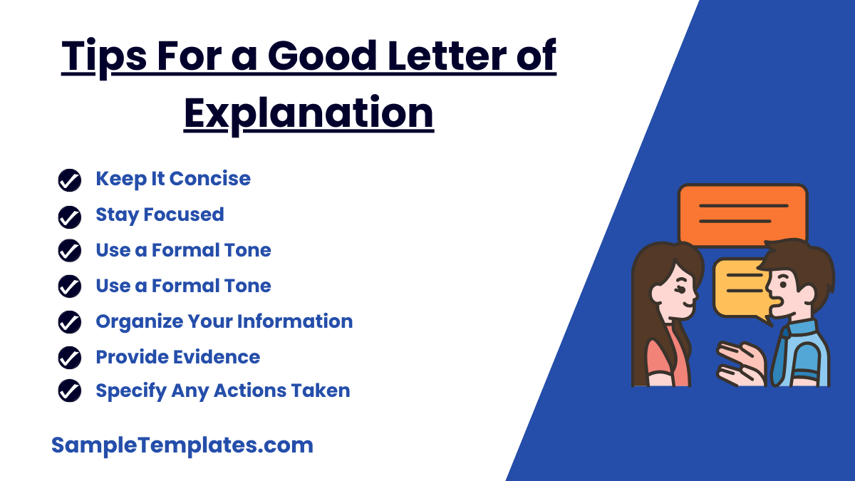 tips for a good letter of explanation