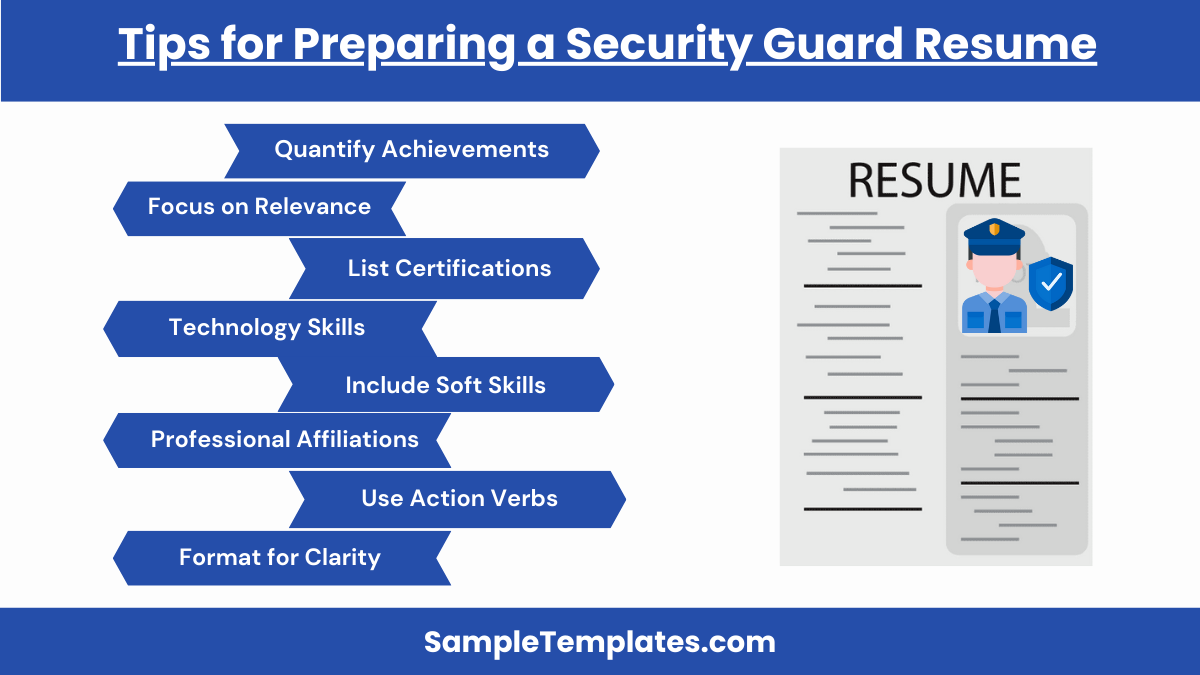 tips for preparing a security guard resume