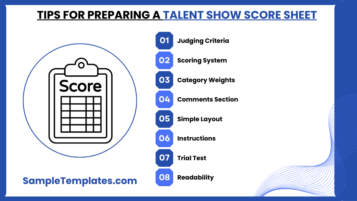 tips for preparing a talent show score sheet