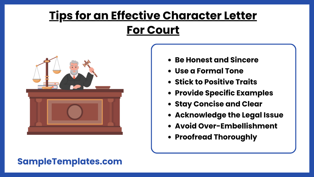 tips for an effective character letter for court