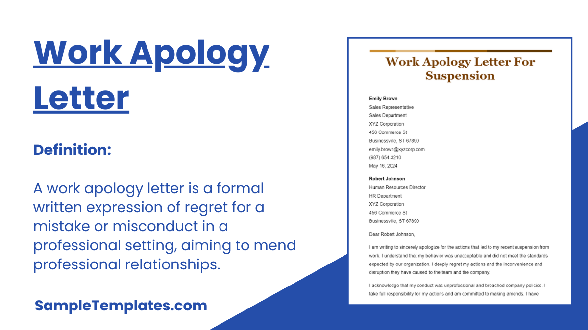 Work Apology Letter