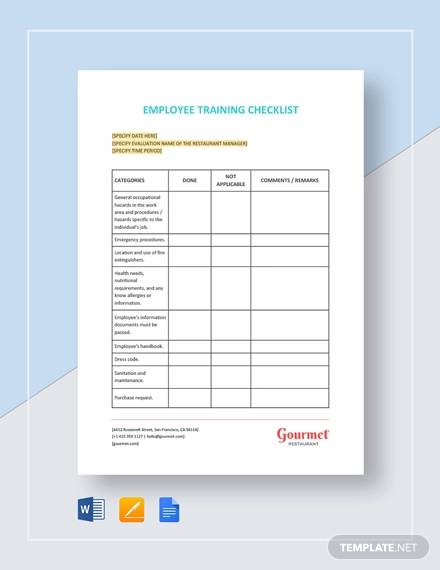 FREE 16+ Training Checklist Samples in Excel | PDF | MS ...