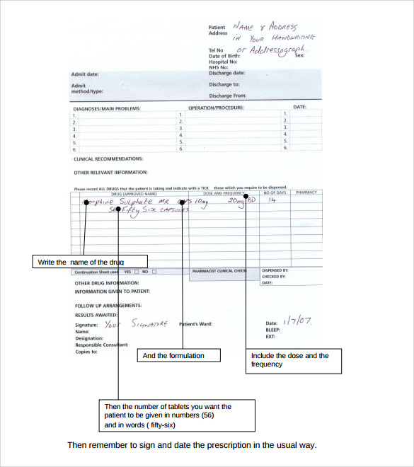 basic doctor prescription form